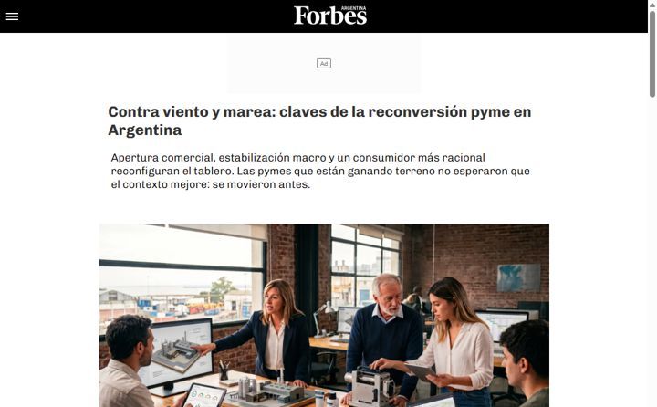 Nota en Forbes: Contra viento y marea: claves de la reconversión pyme en Argentina
