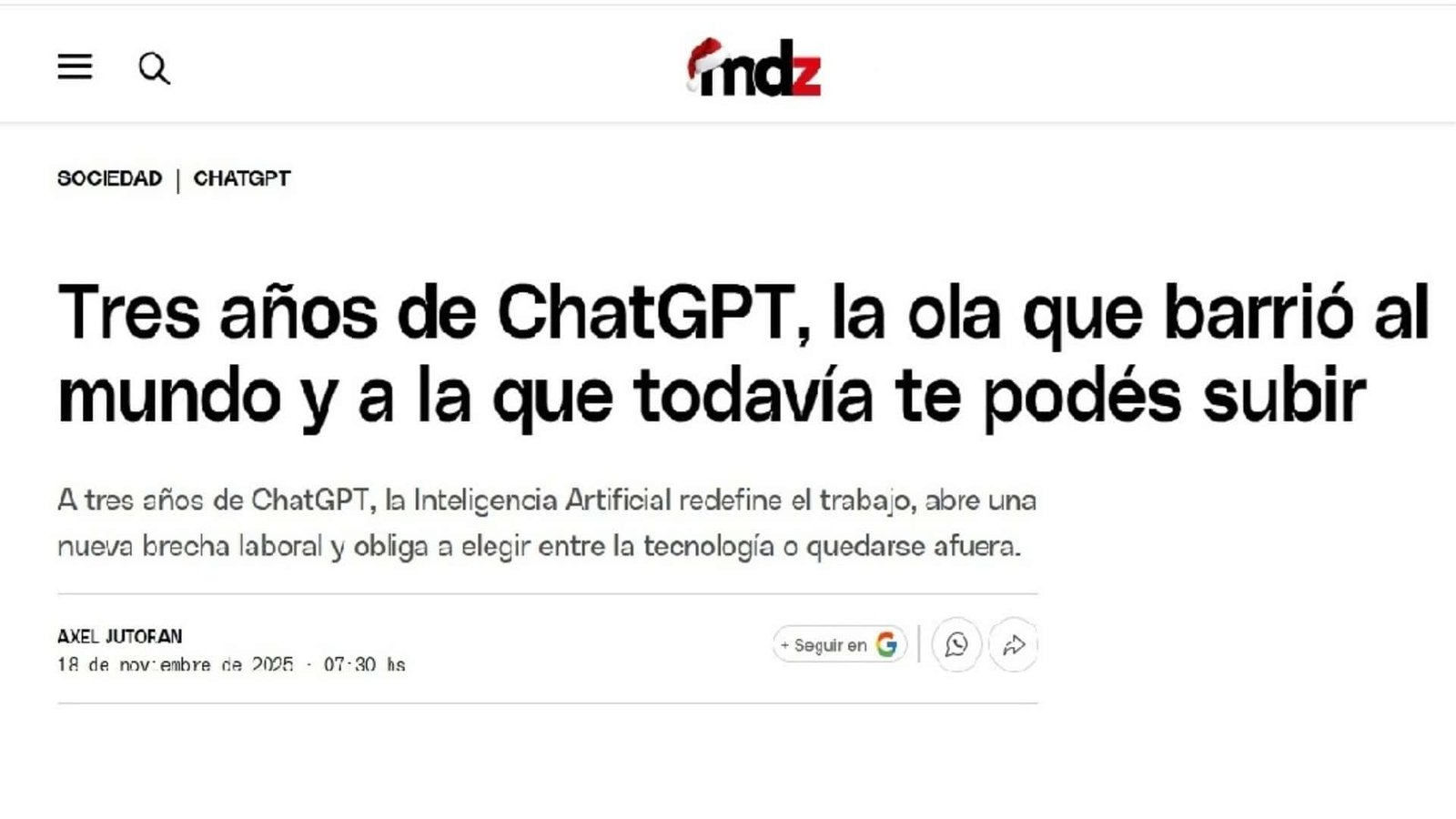 ChatGPT cumplió 3 años y abre una nueva brecha laboral